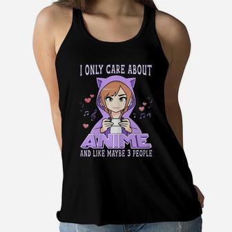Anime Girl I Only Care About Anime And Like Maybe 3 People Women Flowy Tank | Crazezy CA