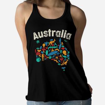 Australia Day Shirt Funny Australian Kids Animals Map Gift Sweatshirt Women Flowy Tank | Crazezy