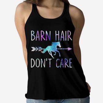 BARN HAIR DON't CARE Love Horse Riding Equestrian Rider Girl Women Flowy Tank | Crazezy DE