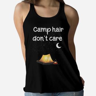 Camp Hair Don't Care Camping Camper Women Girls Kids Gift Women Flowy Tank | Crazezy CA