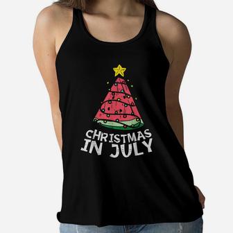 Christmas In July Watermelon Xmas Tree Summer Men Women Kids Women Flowy Tank | Crazezy DE