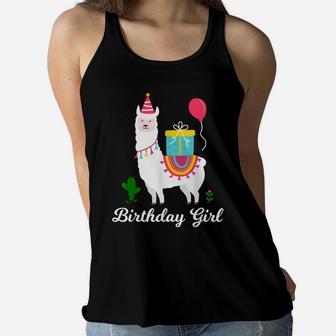Cool Cute Alpaca Llama Cactus Girls Birthday Party Animal Women Flowy Tank | Crazezy DE