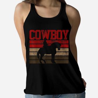 Cowboy Rodeo Horse Gift Country Women Flowy Tank | Crazezy