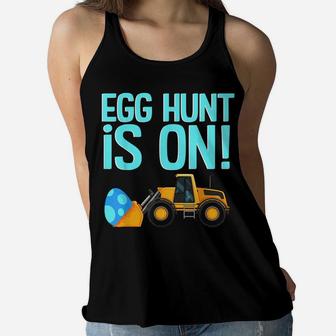 Cute Easter Shirt For Boys Awesome Dump Truck Egg Hunt Tee Women Flowy Tank | Crazezy