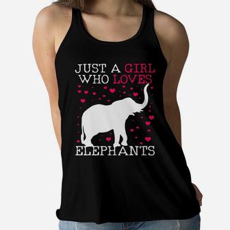 Elephants Elephant Tshirt Just A Girl Who Loves Tee Women Flowy Tank | Crazezy