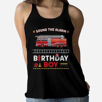 Fire Truck Birthday Boy Future Firefighter B-Day Party Gift Women Flowy Tank | Crazezy UK