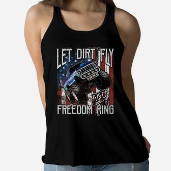 Freedom Ring American Flag Monster Truck Shirt Boys Women Flowy Tank | Crazezy