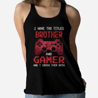 Funny Gamer Vintage Video Games Gift For Boys Brother Son Women Flowy Tank | Crazezy