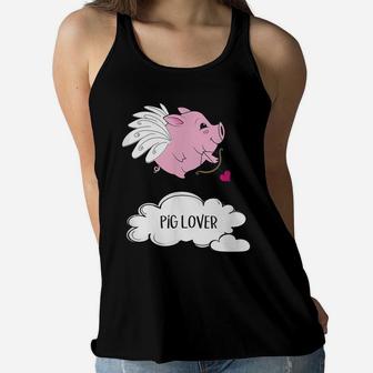 Funny Pig Lover Gift For Any Girl Who Loves Pigs Women Flowy Tank | Crazezy UK