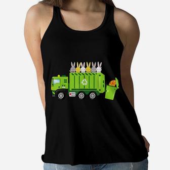 Garbage Truck Easter Day Bunny Eggs Easter Gift Kids Women Flowy Tank | Crazezy CA