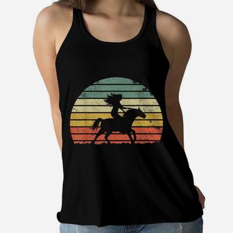 Girl Horse Riding Shirt Vintage Cowgirl Texas Ranch Women Flowy Tank | Crazezy