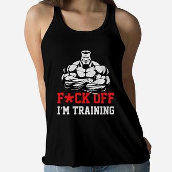 I Am Training Fitness Funny Fitness Training Ladies Flowy Tank | Crazezy DE