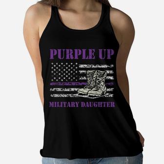 I Purple Up Military Kids Military Child Month Army Daughter Women Flowy Tank | Crazezy AU