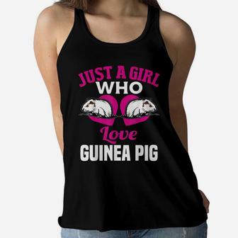 Just A Girl Who Love Guinea Pig Funny Guinea Pig Lover Shirt Women Flowy Tank | Crazezy UK
