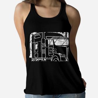 Just A Girl Who Loves Her Trucker Fun Semi Truck Women Flowy Tank | Crazezy