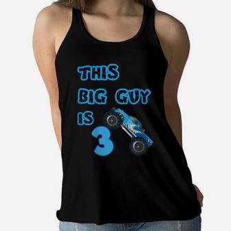 Kids 3Rd Birthday Boy Monster Truck Shirt 3 Year Old Boys Party Women Flowy Tank | Crazezy