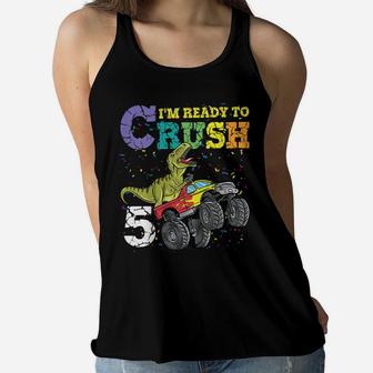 Kids 5 Years Old 5Th Birthday Dinosaur Trex Shirt Boy Girl Gifts Women Flowy Tank | Crazezy CA