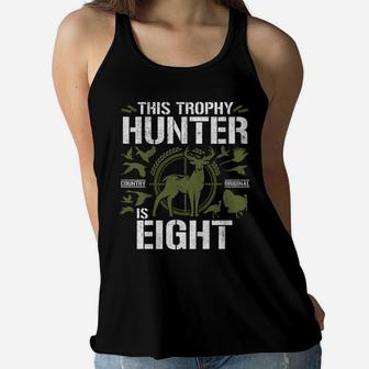 Kids 8 Year Old Hunting Birthday Party Duck Deer Hunter 8Th Gift Women Flowy Tank | Crazezy
