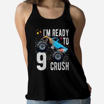 Kids 9Th Birthday Boy Shirt 9 Year Old Monster Truck Car T Shirt Women Flowy Tank | Crazezy CA