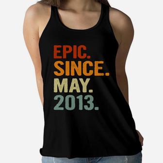 Kids Epic Since May 2013 Retro Style 8 Years Old 8Th Birthday Women Flowy Tank | Crazezy