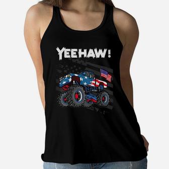 Kids Kids Yeehaw Shirt Monster Truck Gift 4Th Of July Women Flowy Tank | Crazezy