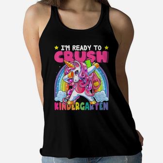 Kindergarten Dabbing Unicorn Back To School Shirt Girls Gift Women Flowy Tank | Crazezy