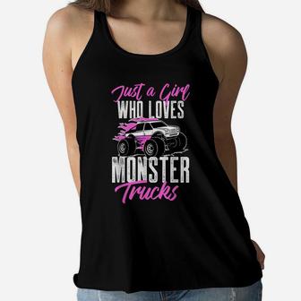 Monster Truck Shirt For Girls Who Loves Monster Trucks Women Flowy Tank | Crazezy