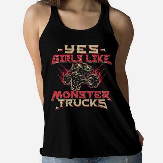Monster Truck Women Yes Girls Like Monster Trucks Women Flowy Tank | Crazezy CA