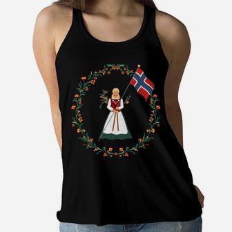 Norway Pride Norwegian Bunad Girl Flag Gift Pride Sweatshirt Women Flowy Tank | Crazezy AU