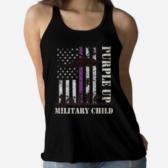 Purple Up Shirts Military Child Kids Army Retro Vintage Flag Women Flowy Tank | Crazezy UK