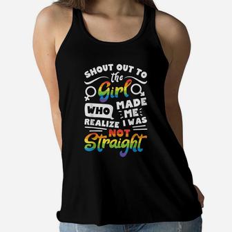 Shout Out To The Girl Lesbian Pride Lgbt T Shirt Gay Flag Women Flowy Tank | Crazezy DE