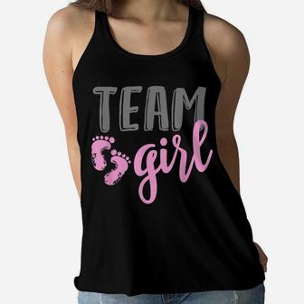 Team Girl Gender Reveal Baby Shower Shirt Women Flowy Tank | Crazezy UK