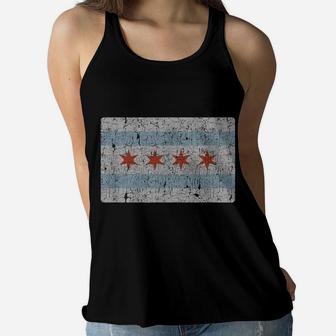 Vintage Chicago Flag Souvenir Gift Men Women Kids Women Flowy Tank | Crazezy AU