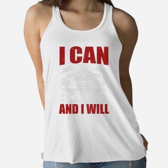 Back To The Gym I Can And I Will I Am Fitness Ladies Flowy Tank | Crazezy CA