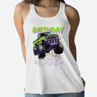 Birthday Boy Monster Truck Birthday Party Gift For Boys Kids Women Flowy Tank | Crazezy DE