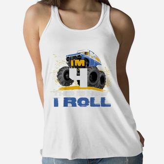 Kids I'm 4 Years Old This Is How I Roll Monster Trucks Women Flowy Tank | Crazezy AU