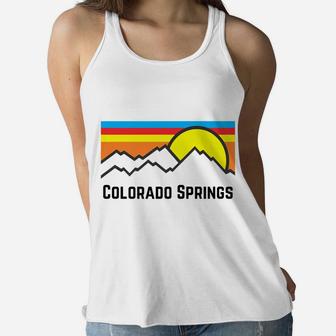 Retro Sun Colorado Springs Souvenir Gift For Men Women Kids Women Flowy Tank | Crazezy AU