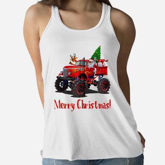 Santa Rudolph Monster Truck Men Guy Boys Teen Kid Youth Gift Zip Hoodie Women Flowy Tank | Crazezy