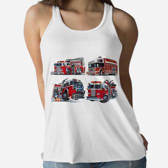 Types Of Fire Truck Boy Toddler Kids Firefighter Xmas Gifts Zip Hoodie Women Flowy Tank | Crazezy CA