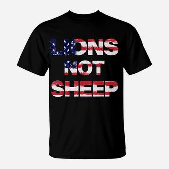 4Th Of July Lions Not Sheep Vintage American Patriot Flag T-Shirt | Crazezy DE
