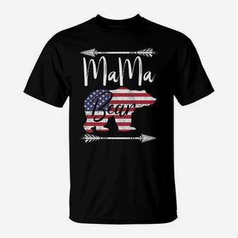 4Th Of July Sweatshirt Mother's Day Mama Bear American Flag Sweatshirt T-Shirt | Crazezy