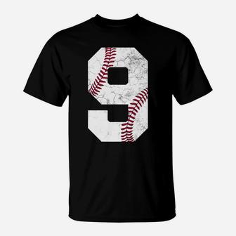 9th Birthday Baseball Boys Nine Number 9 Ninth Gif T-Shirt | Crazezy UK