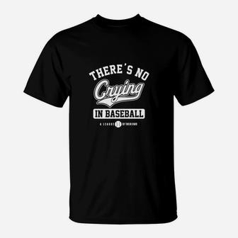 A League Of Their Own Mens Vintage Distressed There's No Crying In Baseball Saying T-Shirt | Crazezy UK