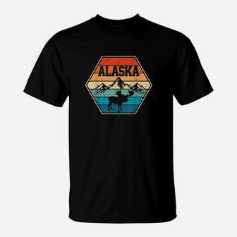 Alaska Usa Mountain Hiking Vintage Retro Gift T-Shirt | Crazezy