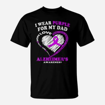 Alzheimers Awareness Shirt - I Wear Purple For My Dad T-Shirt | Crazezy UK