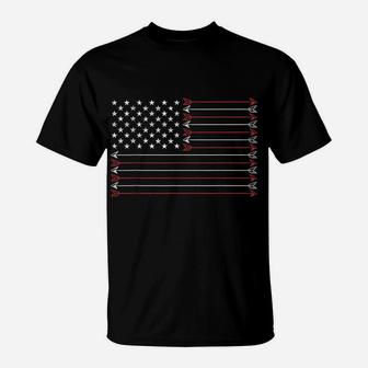 American Flag Arrows Archery Bow Hunting Archer Gift T-Shirt | Crazezy