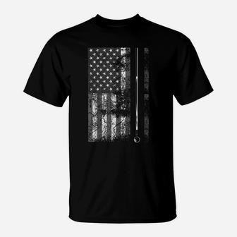 American Flag Billiard Stick Cute Table Game Funny Usa Gift T-Shirt | Crazezy CA