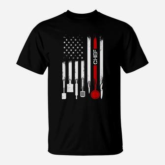 American Flag With Chef Tshirt For Women Men Father T-Shirt | Crazezy