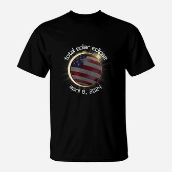 American Totality Solar Lunar Eclipse April 8, 2024 T-Shirt | Crazezy