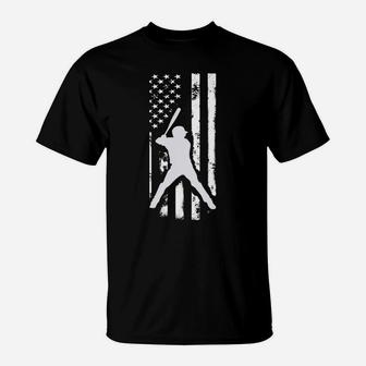 American Usa Flag Baseball Hoodie Distressed Hooded Top Gift T-Shirt | Crazezy AU